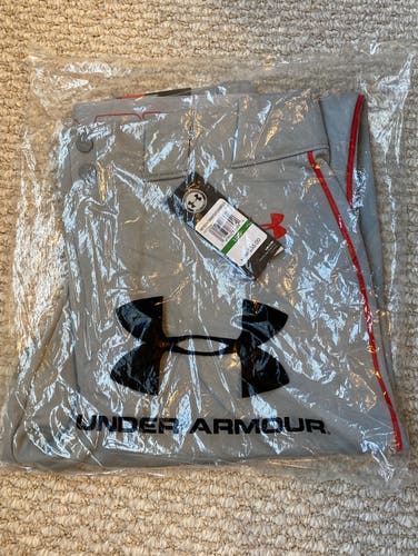 Gray Under Armour Baseball Pants Large