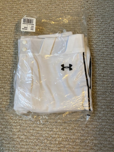 White Under Armour Baseball Pants Large
