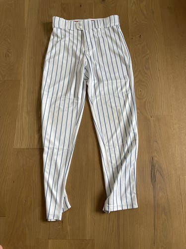 Men Size Medium White Blue Pinstripe Rowling Pants
