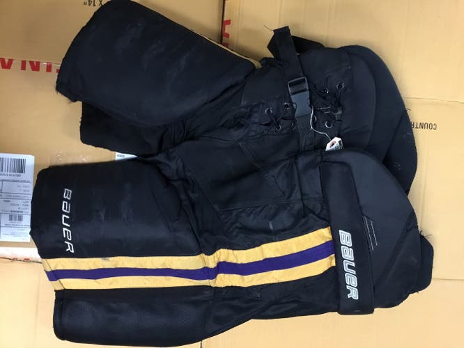 Used Senior Medium Bauer Hockey Pants BLK/GLD/PPL