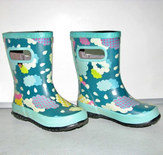 BOGS Skipper Clouds Kids Boys Girls Waterproof Winter Rain Snow Boots ~ Size 10