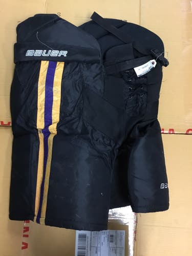 Used Senior Medium Bauer Hockey Pants BLK /GLD/PPL