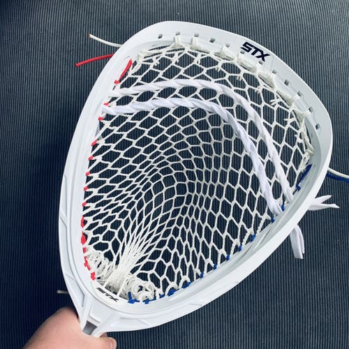 Two-Faced STX Shield w/ 12D The Mesh Dynasty - Goalie Head Red White Blue America