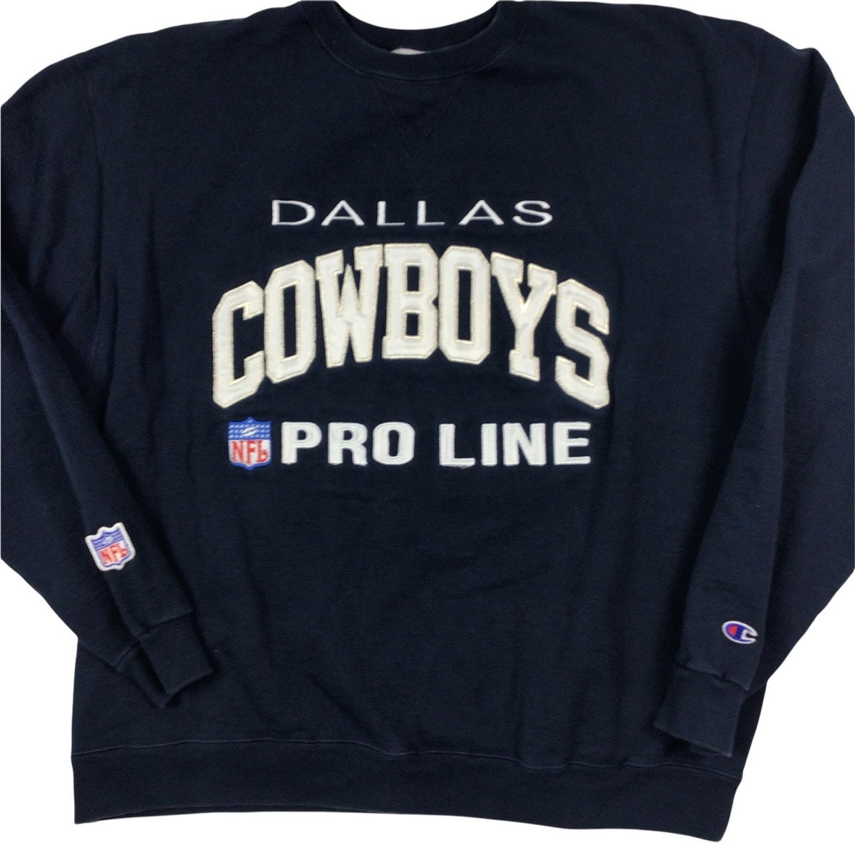 GC x NFL Dallas Cowboys Gl Short Sleeve Top with Lined Flip-Sequin Sleeves L / Black