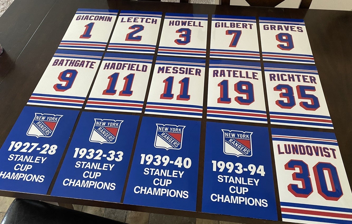 Printable NYR Retired Numbers Banners (Link In Comments) : r/rangers