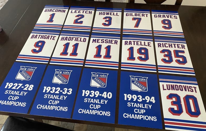 New York Rangers Replica Stanley cup and Retired number vinyl decal Stickers LUNDQVIST