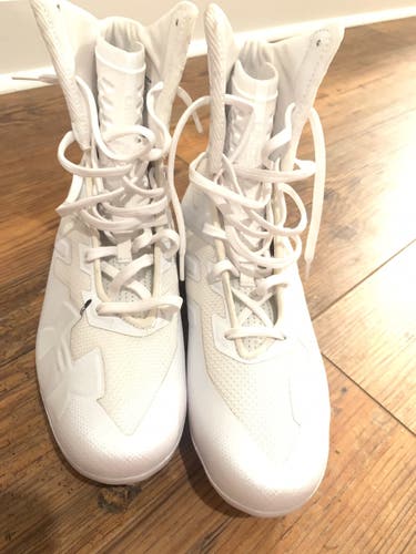 White Men's Turf Cleats High Top Highlight