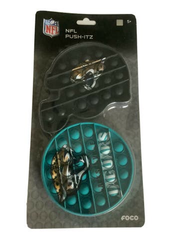 Jacksonville jaguars 2 pack Foco Push-Itz Fidget Poppers pop 5 inch box O