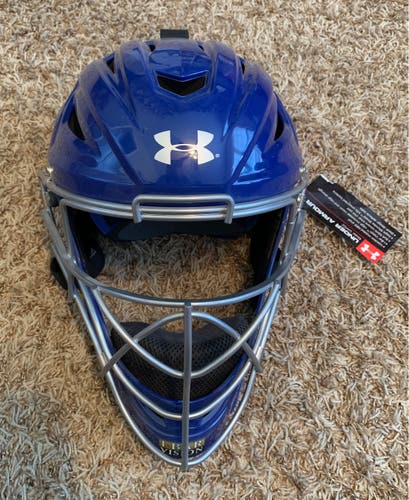 NEW Under Armour Adult Victory Series Catcher’s Helmet - Royal