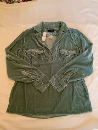 J Crew Velevet Patch Pocket Popover shirt NWT ladies size S $118 retail Box M