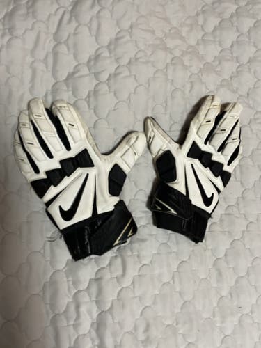 XL Nike Offensive Lineman Padded Gloves - White/Black