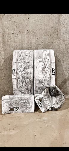 sub zero goalie leg pads, blocker and glove