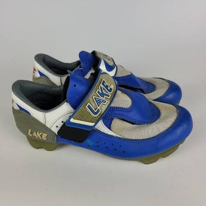 Lake Mens Cycling Shoes Blue Hook & Loop Fasteners Low Top 10
