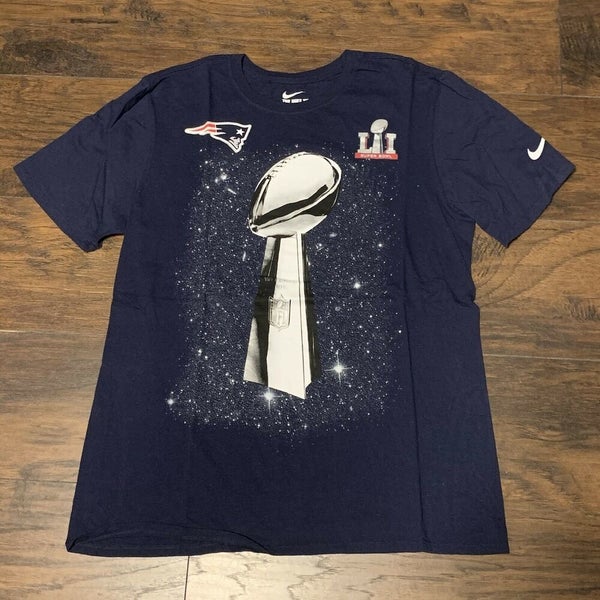 New England Patriots Nike NFL Super Bowl LI 51 Lombardi Trophy Shirt Size  Lg