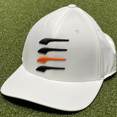 PUMA Moving Day FlexFit 110 Snapback Hat Cap White/Orange One Size New #87791