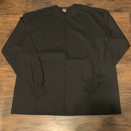 Gildan Ultra Cotton Heavy Duty Blank Black Long Sleeve Tee Shirt Size XL