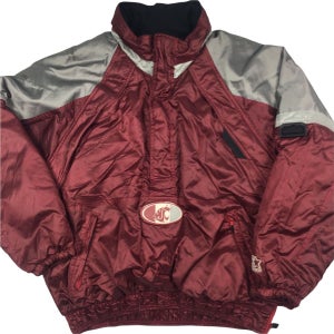 Vintage Starter Washington State Cougars pullover puffer jacket.