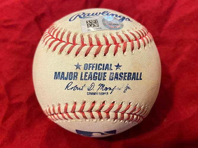 8/31/19 Tim Melville to Starling Marte PID; Game Used MLB Authenticated Baseball