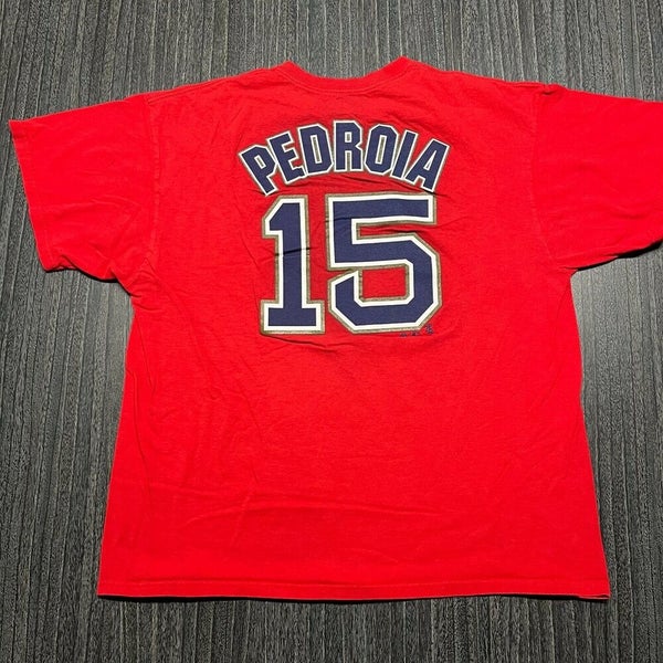 Dustin Pedroia Boston Red Sox T Shirt Men Large Adult Gray MLB Baseball  Fenway