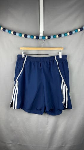 adidas Navy Blue 6" Inseam Athletic Shorts with Mesh Interior