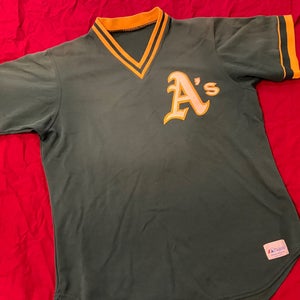 MLB 1980's Oakland A’s #15 Majestic Game Used / Worn Batting Practice Baseball Jersey