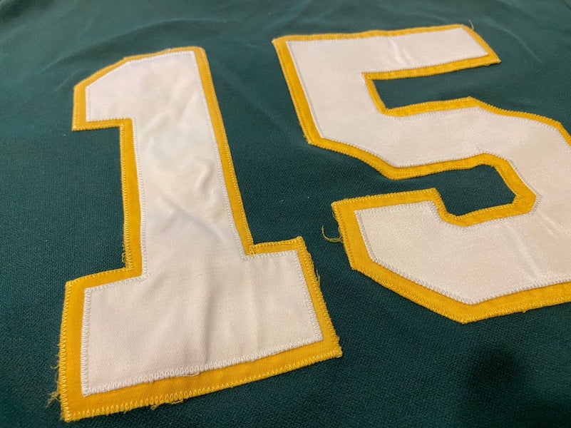 MLB 1980's Oakland A's #15 Majestic Game Used / Worn Batting Practice  Baseball Jersey