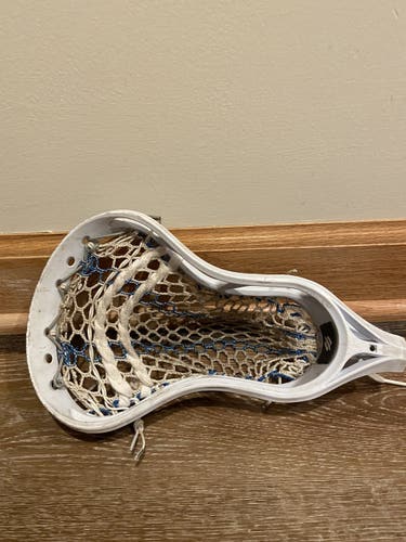 White string king lacrosse head with ecd striker mesh