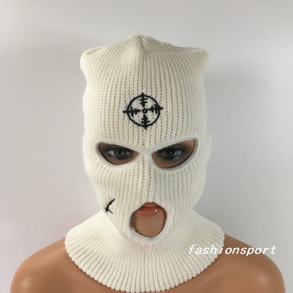 【IMPORT】white braid ski mask balaclava IMPORT】white braid ski mask balaclava