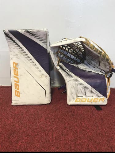 Mankato State Bauer 2s Pro glove and blocker set