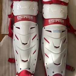 Brand New Adult All Star White/Red AFx Catcher's Leg Guards