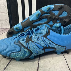 Adidas Men’s X 15.1 FG/AG Leather Soccer Cleats Size 8.5 Solar Blue Black