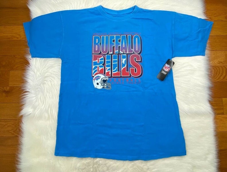 Buffalo Bills NFL Bold Font T-Shirt Junk Food Brand Powder Blue Men's 2XL  NWT