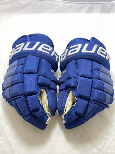 Game Used Bauer Nexus 2N 14" REVERSE RETRO Toronto Maple Leafs Jimmy Vesey Pro Stock Gloves