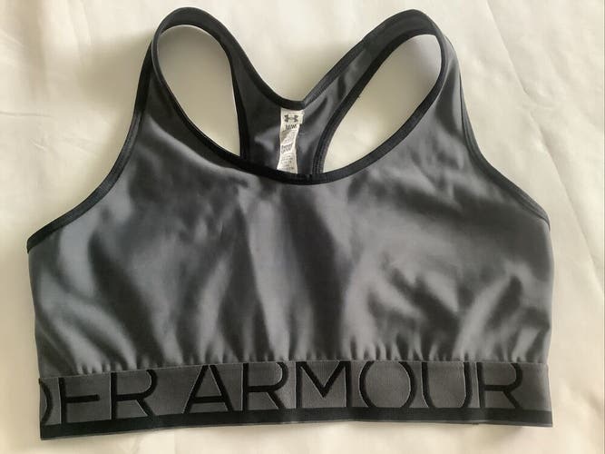 Under Armour HeatGear Compression Grey Sports Bra Women's Size Medium M Box E