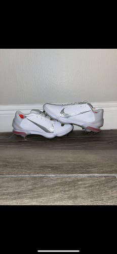 Nike Force Zoom Trout 7 Pro White/Silver Baseball Cleats SZ 11.5 CQ7224-104