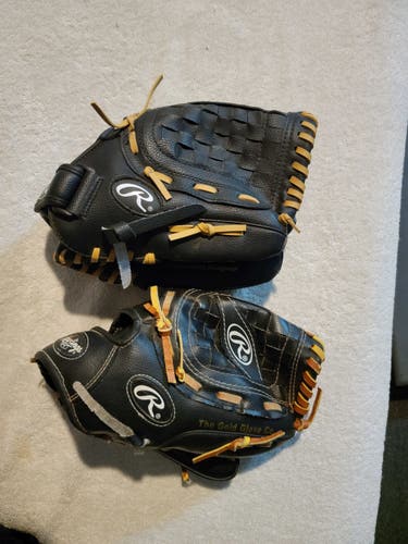 2 Baseball Gloves Used Rawlings Right Hand Throw Player series 11.5"