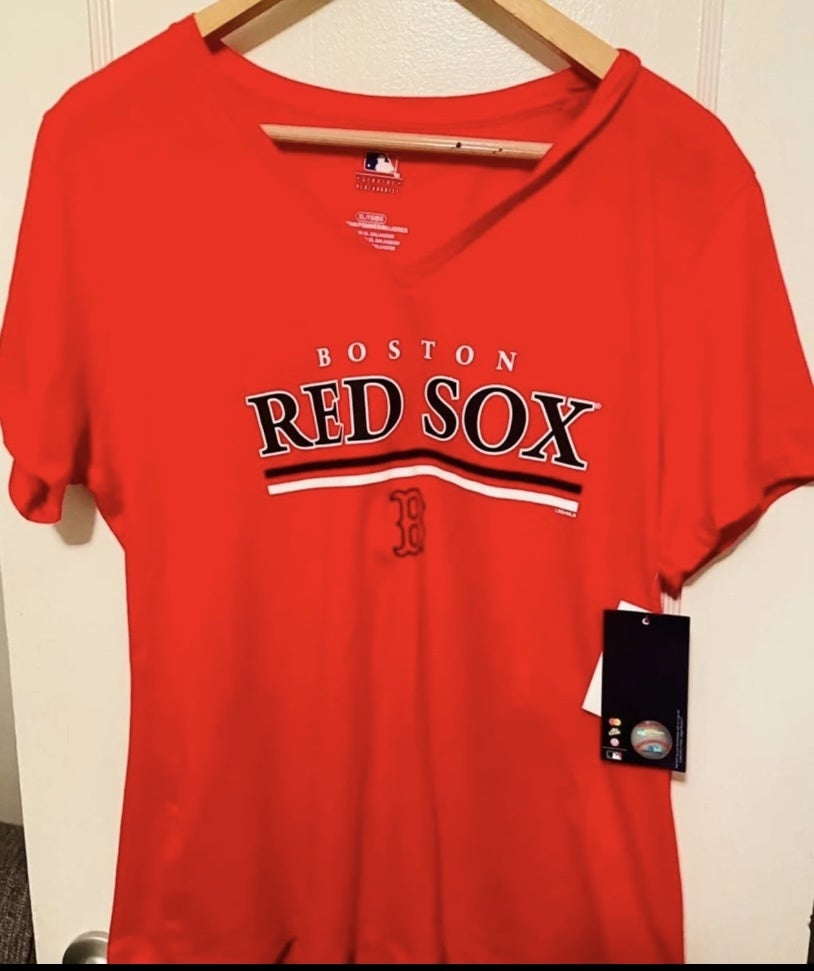 NWT MLB Womens Red and Navy Boston Red Sox Shirt XSmall