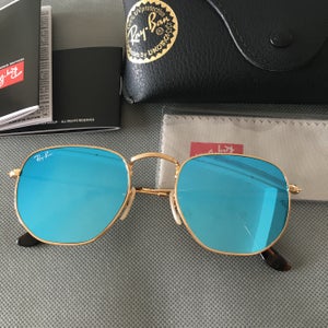 Ray-Ban 3548N Hexagonal Blue Sunglasses Unisex New Adult One Size Fits All