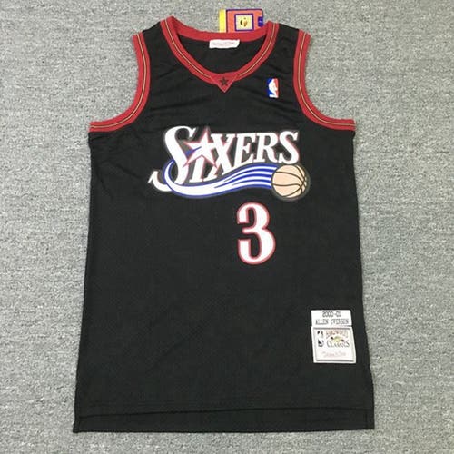 Allen Iverson 76ers Black Jersey Men's New Adult Medium Mitchell & Ness