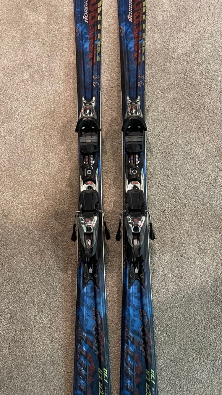スキー 170 NORDICA NITROUS + MARKER BINDING Nordica Hot Rod After Burner Skis + Marker Bindings - Used