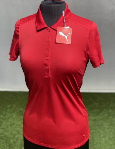 Puma Women's Gamer Golf Polo Shirt Top 532989 Ski Patrol Red Small S New #43235