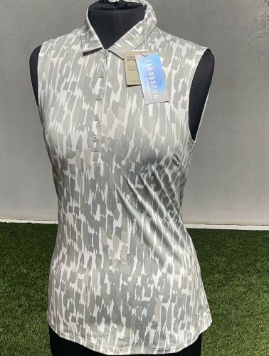 Puma Womens Cloudspun Three Brush Sleeveless Golf Polo Shirt Top Small S #43235