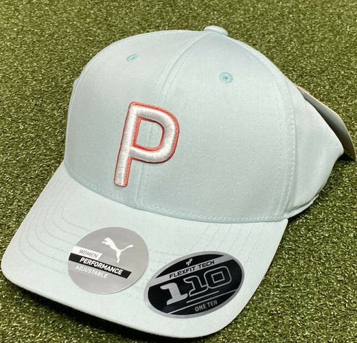 PUMA Women's P FlexFit 110 Adjustable Golf Hat Cap Soothing Sea Blue New #43235