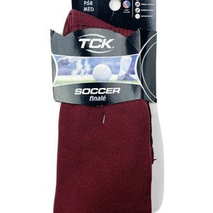 TCK Finale Soccer Sock Men's 6-9 Women's 7-10 Maroon PS8 Stretch For Shinguards