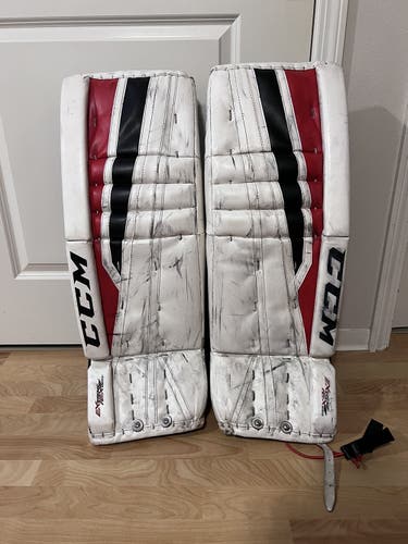 Used 31+1" CCM  Extreme Flex 860 Goalie Leg Pads