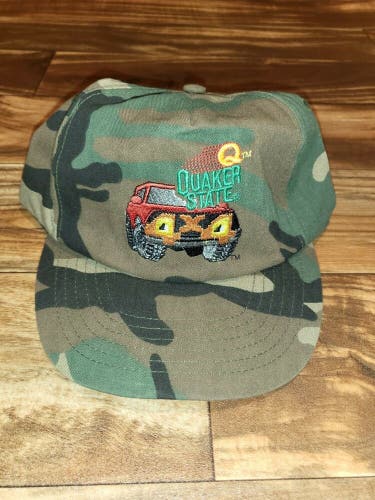 Vintage Camo Quaker State Racing 4x4 Hat Cap Snapback