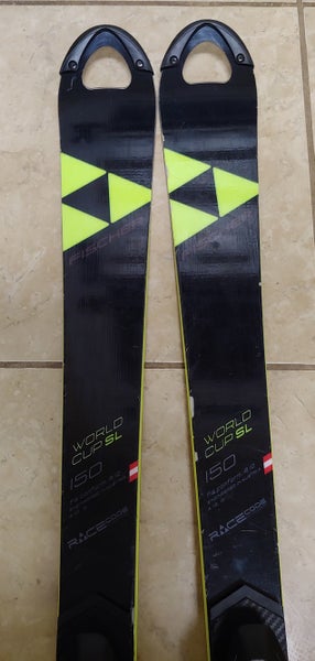 Skis Used Unisex 2019 Fischer Racing RC4 World Cup SL With Bindings Max Din 11