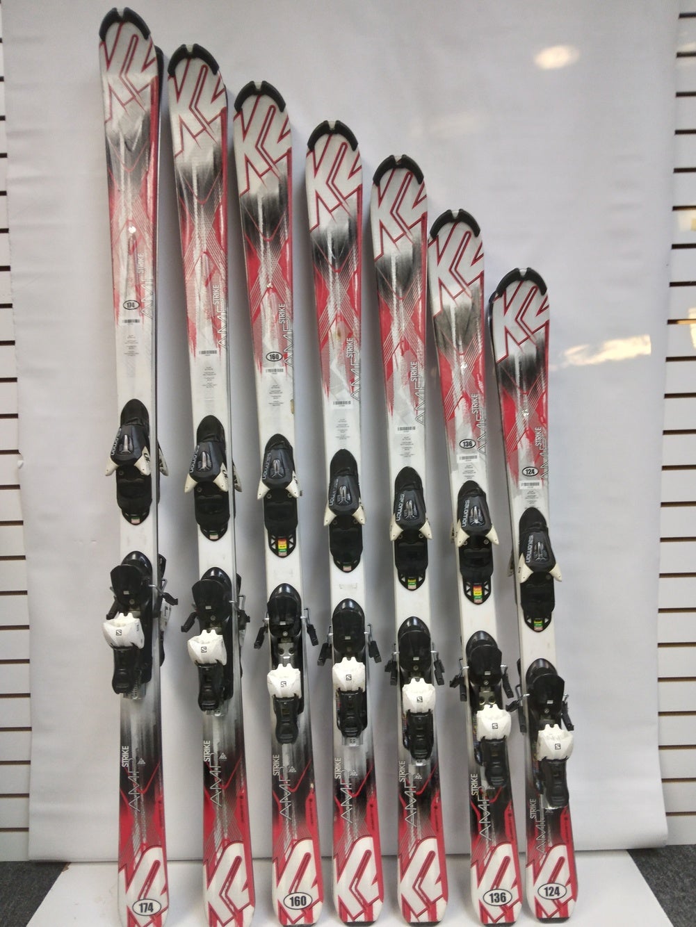 optional poles 136 cm K2 Amp Strike skis bindings women's 6 or 7 ski boots 