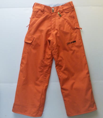 Unisex Boys Girls S Volcom 5K Orange 'Leaded' Snowboard Ski Pants Small