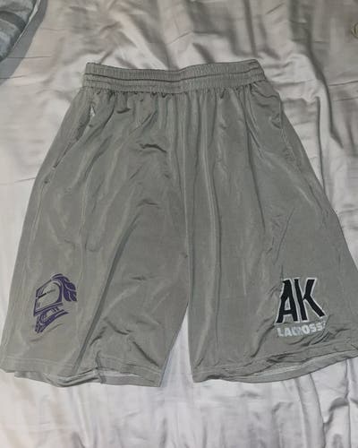 Mens Large Lacrosse shorts AK Knights Grey